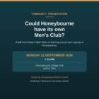 Community presentation: Could Honeybourne have its own Men’s Club?